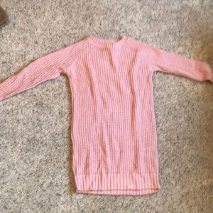 Knit pink sweater dress